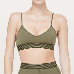 Lululemon Principal Dancer Golden Lining Bralette Armory Size 10